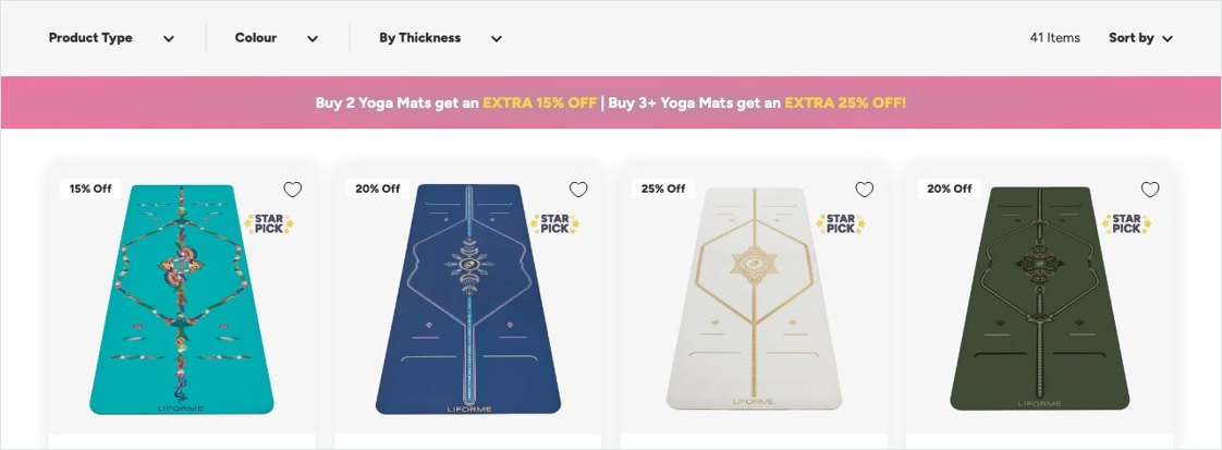 Liforme yoga mats with AlignForMe alignment guides in Aqua Teal, Dusk Blue, White Magic and Deep Forest
