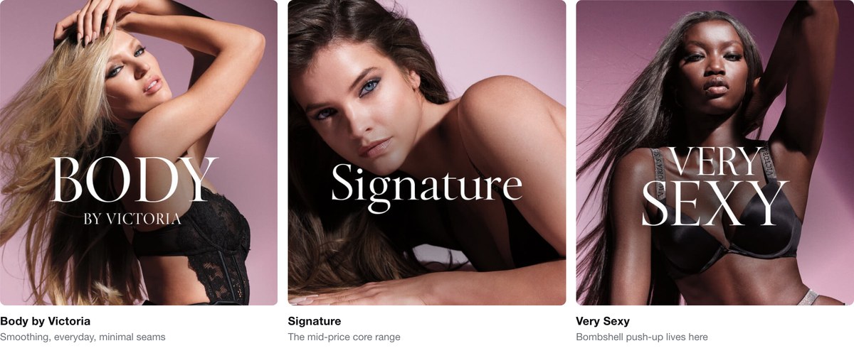 Victoria's Secret bra ranges: Body by Victoria, Signature and Very Sexy