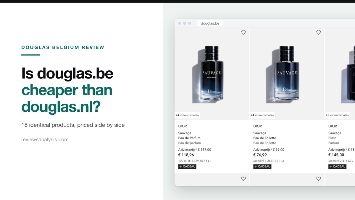 Douglas Belgium review: is douglas.be cheaper than douglas.nl